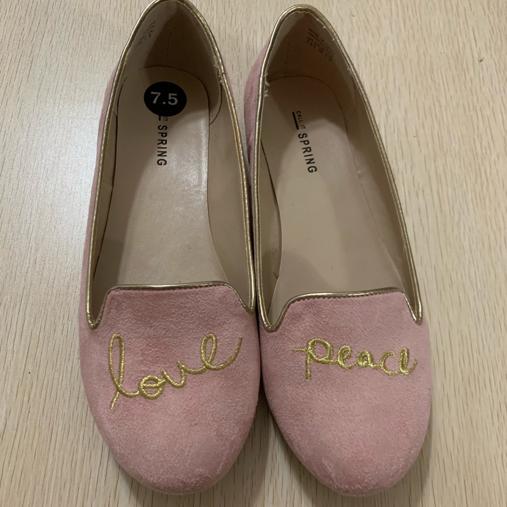 Pink loafers